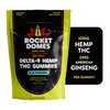 Rocket Domes Delta-9 Hemp THC Gummies packaging with product details