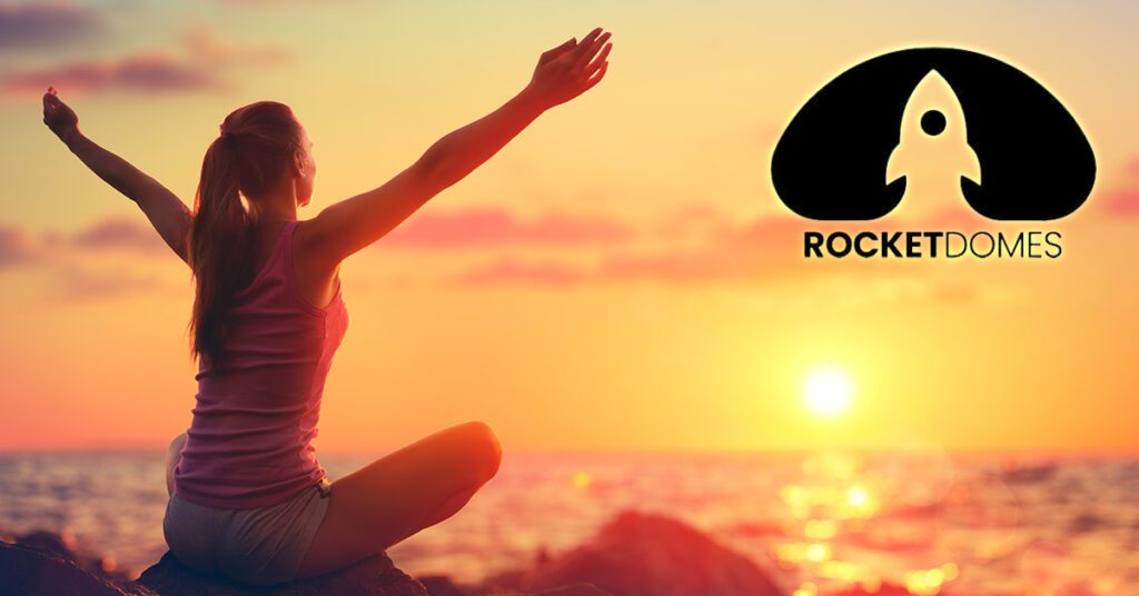 Rocket Domes - Calming & Relaxing Image of a Woman on the Beach Relaxing