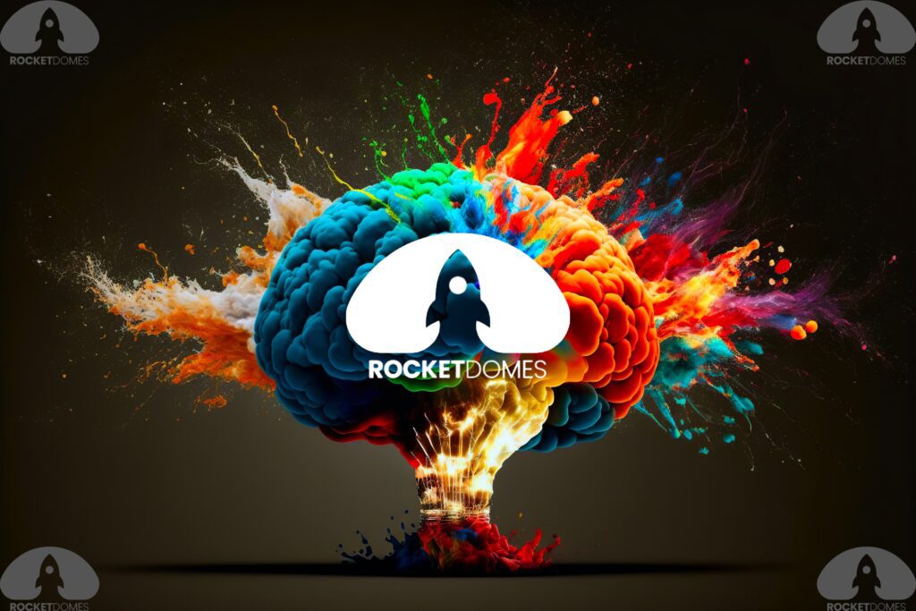 Watermarked Rocket Domes colour explosion | Brandable Element for Rocket Domes